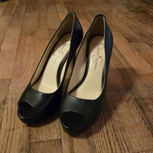 Jessica Simpson Black Peep Toe Heels